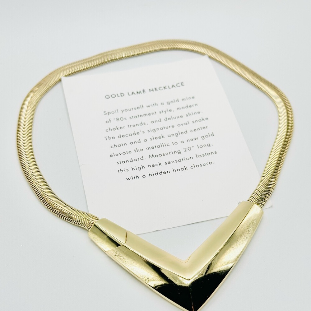 Jewelmint Gold Lamé Necklace Statement w/ Original Card